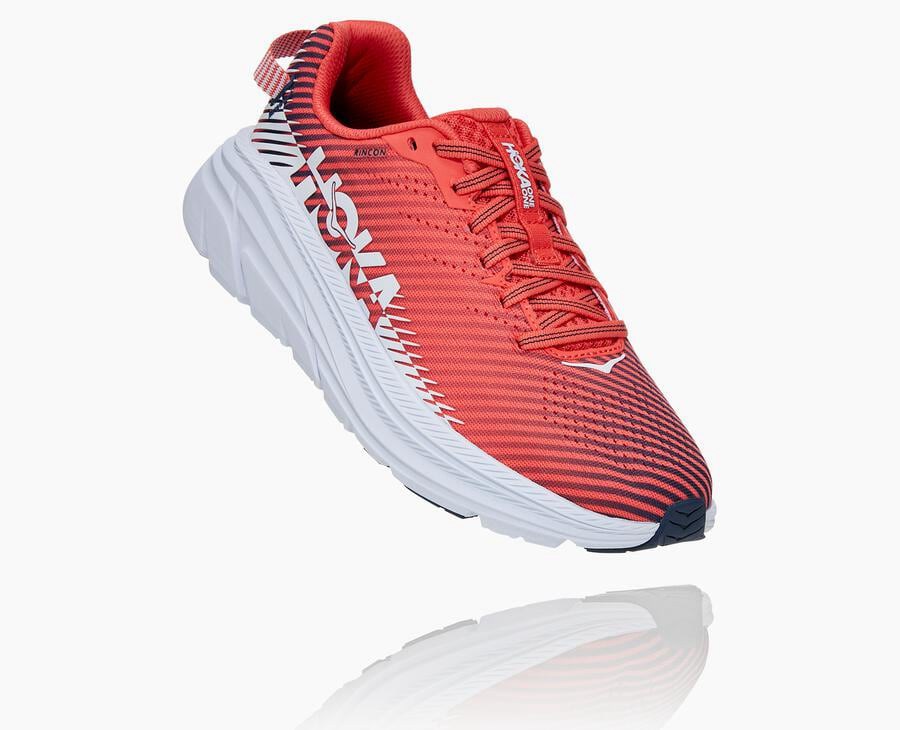 Hoka One One Rincon 2 - Women's Running Shoes - Red/White - UK 680RYOQES